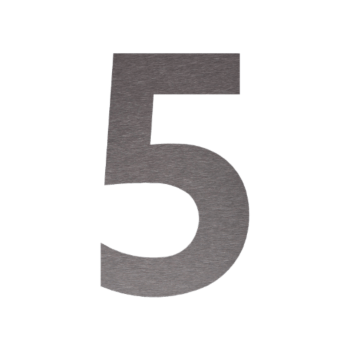 Número de porta em aço inoxidável 5 - 9,2 x 15 cm - Autocolante