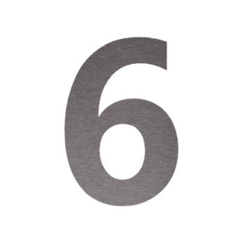 Número de porta em aço inoxidável 6 - 10,1 x 15 cm - Autocolante