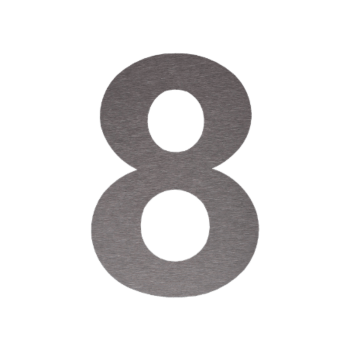Número de porta em aço inoxidável 8 - 10,3 x 15 cm - Autocolante