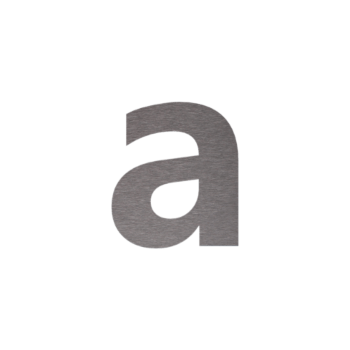 Número de porta em aço inoxidável A - 8,7 x 10 cm - Autocolante