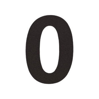 Número de porta em aço inoxidável 0 - 10,4 x 15 cm - RAL9005 textura fina (preto) - Autocolante