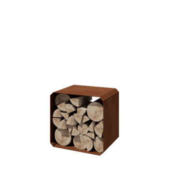 Abrigo para lenha em aço corten - Colorado 1 peça - 40 x 40 x 40 cm