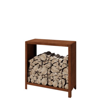 Abrigo para lenha em aço corten - Indiana - 100 x 40 x 100 cm
