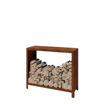 Arrumação de madeira em aço corten Indiana 100 x 120 x 40 cm