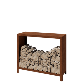 Abrigo para lenha em aço corten - Indiana - 120 x 40 x 100 cm