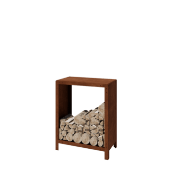 Arrumação de madeira em aço corten Indiana 100 x 80 x 40 cm