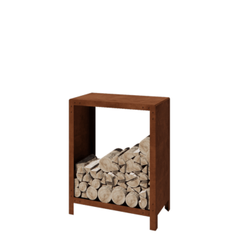 Abrigo para lenha em aço corten - Indiana - 80 x 40 x 100 cm
