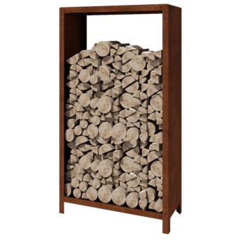 Abrigo para lenha em aço corten - Indiana - 100 x 40 x 180 cm