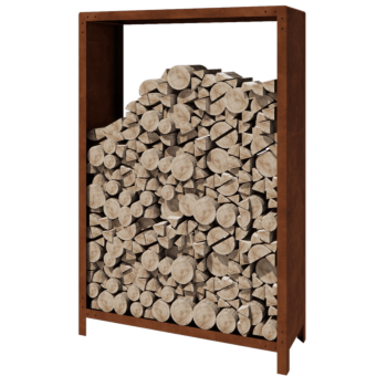 Abrigo para lenha em aço corten - Indiana - 120 x 40 x 180 cm