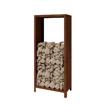 Arrumação para madeira em aço corten Indiana 180 x 80 x 40 cm