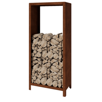 Abrigo para lenha em aço corten - Indiana - 80 x 40 x 180 cm