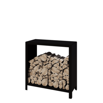 Abrigo para lenha em aço - Indiana - 100 x 40 x 100 cm - RAL9005 fosco (preto)