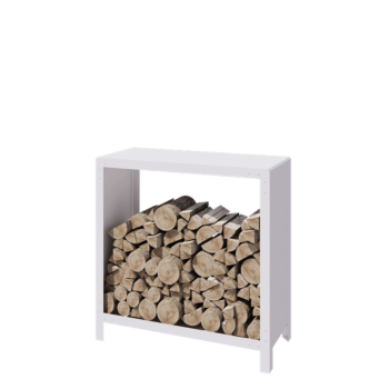 Abrigo para lenha em aço - Indiana - 100 x 40 x 100 cm - RAL9010 fosco (branco)