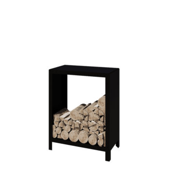Abrigo para lenha em aço - Indiana - 80 x 40 x 100 cm - RAL9005 fosco (preto)