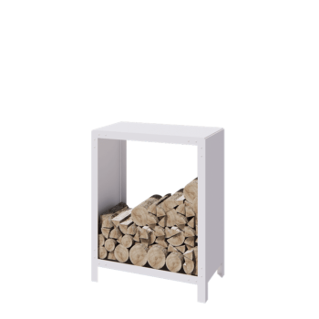 Abrigo para lenha em aço - Indiana - 80 x 40 x 100 cm - RAL9010 fosco (branco)