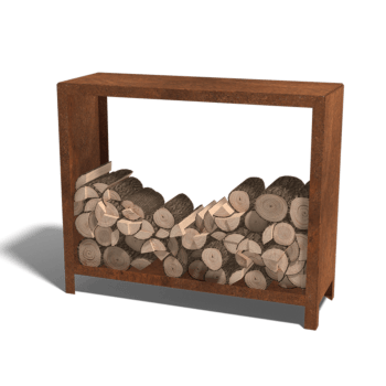 Arrumação de madeira em aço corten Indiana 100 x 120 x 40 cm