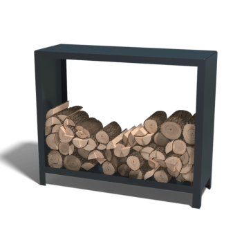 Abrigo para lenha em aço - Indiana - 120 x 40 x 100 cm - RAL9005 fosco (preto)