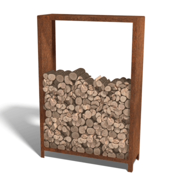 Arrumação para madeira em aço corten Indiana 180 x 120 x 40 cm