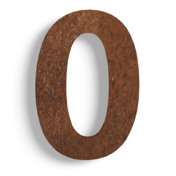 Número de casa em aço corten 0 - 15 cm