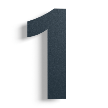 Número de casa em aço inoxidável preto 1 - 15 cm
