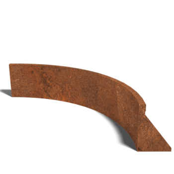 Muro de contenção curvo interior em aço corten 100 x 100 cm (altura 30 cm)