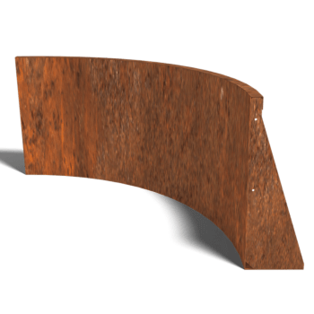 Muro de contenção curvo interior em aço corten 100 x 100 cm (altura 60 cm)