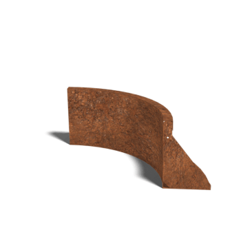 Muro de contenção curvo interior em aço corten 50 x 50 cm (altura 30 cm)
