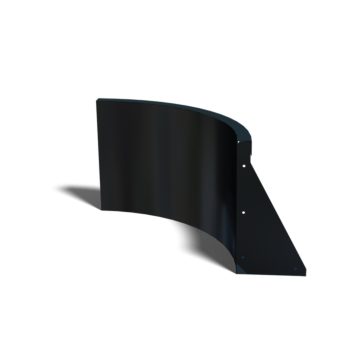 Muro de contenção em aço - Curva interna - 50 x 50 x 40 cm - RAL9005 fosco (preto)