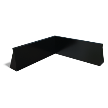 Muro de contenção de canto interior em aço com revestimento em pó 100 x 100 cm (altura 30 cm)