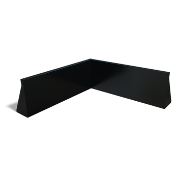 Muro de contenção em aço - Canto interno - 100 x 100 x 40 cm - RAL9005 fosco (preto)