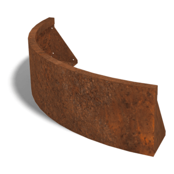 Muro de contenção curvo exterior em aço corten 100 x 100 cm (altura 30 cm)
