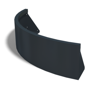 Muro de contenção em aço - Curva externa - 100 x 100 x 30 cm - RAL9005 fosco (preto)