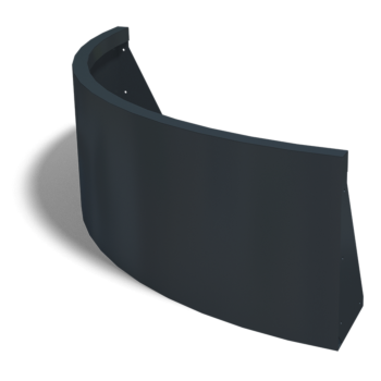 Muro de contenção em aço - Curva externa - 100 x 100 x 40 cm - RAL9010 fosco (branco)