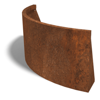 Muro de contenção curvo exterior em aço corten 100 x 100 cm (altura 50 cm)