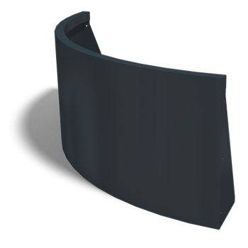 Muro de contenção em aço - Curva externa - 100 x 100 x 50 cm - RAL9005 fosco (preto)