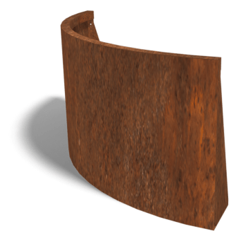 Muro de contenção curvo exterior em aço corten 100 x 100 cm (altura 60 cm)