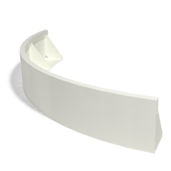 Muro de contenção em aço - Curva externa - 150 x 150 x 30 cm - RAL9010 fosco (branco)