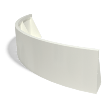 Muro de contenção em aço - Curva externa - 150 x 150 x 40 cm - RAL9010 fosco (branco)