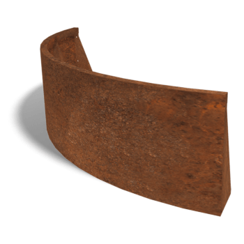 Muro de contenção curvo exterior em aço corten 150 x 150 cm (altura 50 cm)