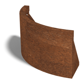 Muro de contenção curvo exterior em aço corten 50 x 50 cm (altura 30 cm)