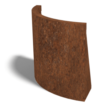 Muro de contenção curvo exterior em aço corten 50 x 50 cm (altura 50 cm)