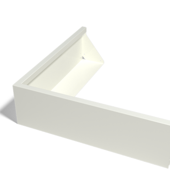 Muro de contenção em aço - Canto externo - 100 x 100 x 30 cm - RAL9010 fosco (branco)