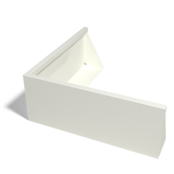 Muro de contenção em aço - Canto externo - 100 x 100 x 40 cm - RAL9010 fosco (branco)