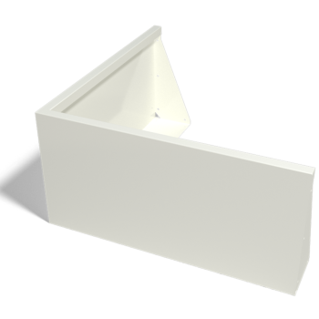 Muro de contenção em aço - Canto externo - 100 x 100 x 50 cm - RAL9010 fosco (branco)