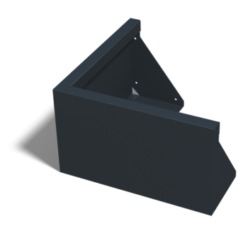 Muro de contenção em aço - Canto externo - 50 x 50 x 30 cm - RAL9005 fosco (preto)