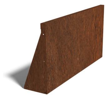 Muro de contenção reto de aço corten 100 cm (altura 50 cm)