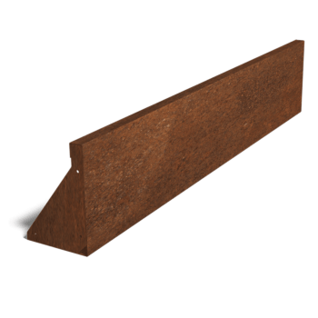 Muro de contenção reto de aço corten 150 cm (altura 30 cm)