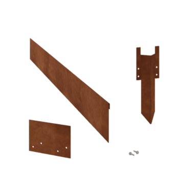 Conjunto completo de borda achatada em aço corten de 13 cm por 15 metros