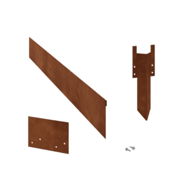 Conjunto completo de borda achatada em aço corten de 13 cm por 24 metros