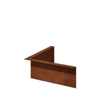 Borda fixa em aço corten 12 cm canto interior